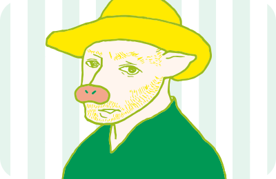 少しこちらに近づいてきたゴッホのイラスト