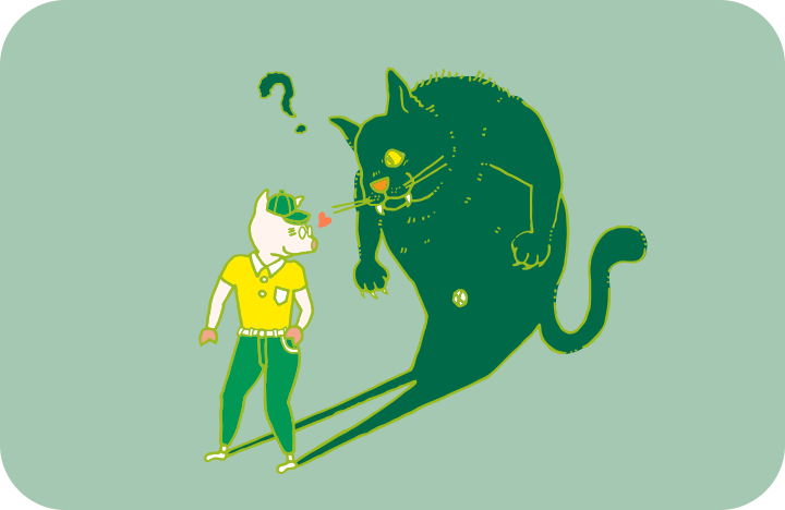 片づけの魔物がバケ猫だったら、ちょっと嬉しいトン十郎のイラスト