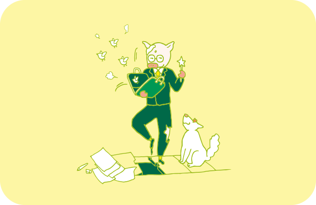 最低な日でもおちゃらけて見せるトン十郎のイラスト