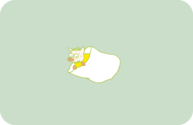 ゴミ袋から顔だけ出して様子をうかがうトン十郎のイラスト