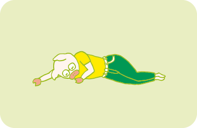 やるべき家事が多すぎて、くたびれているトン十郎のイラスト