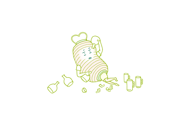 真っ白になる赤ちょうちんちゃんのイラスト