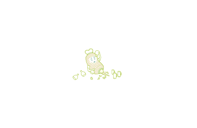真っ白な赤ちょうちんちゃんから、カメラが引いていくところのイラスト