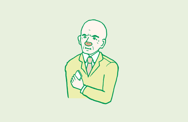 ビシッと決めたラーナー学科長のイラスト