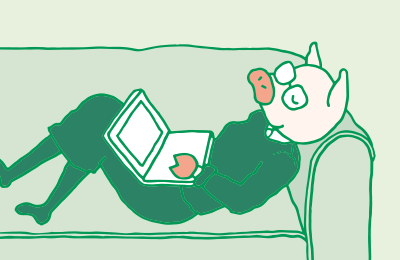 re:LIFE〜リライフ〜の感想をブログにしたためている、みちトンのイラスト