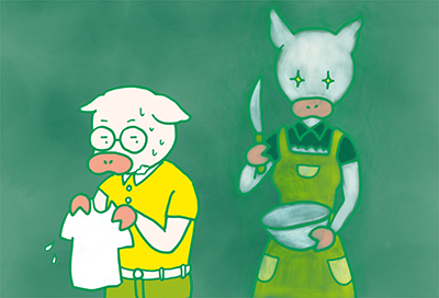 家事分担のイラスト
