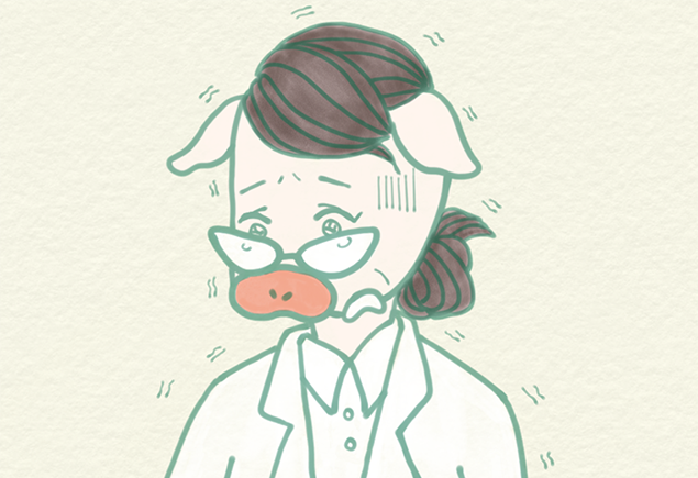 フラフラな先生のイラスト