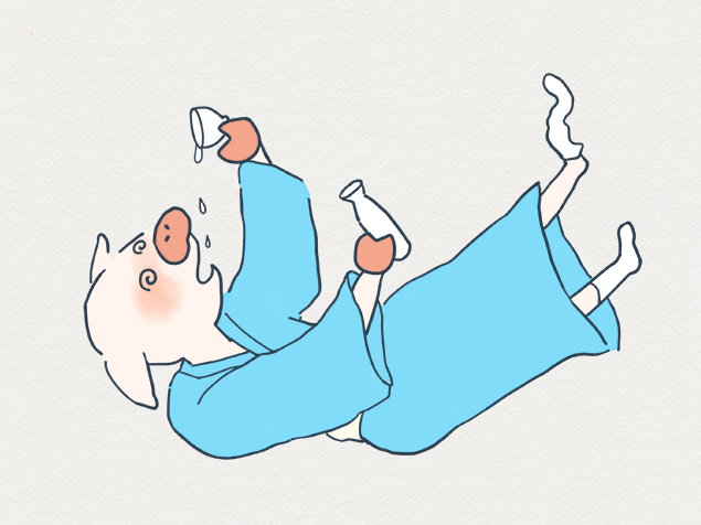 べろべろに酔っ払ったトン十郎のイラスト