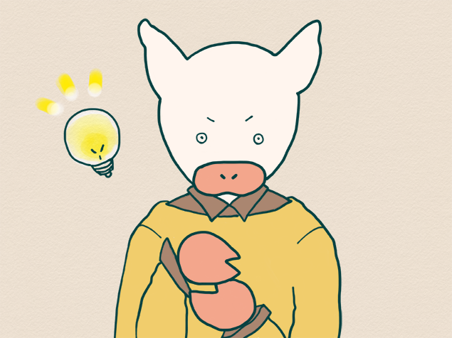 閃いたかよトンのイラスト