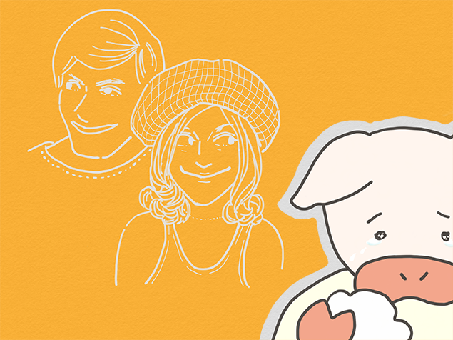 カーペンターズを聴いているかよトンのイラスト