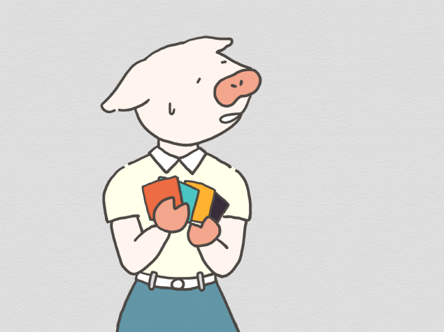 呆然としているかよトンのイラスト