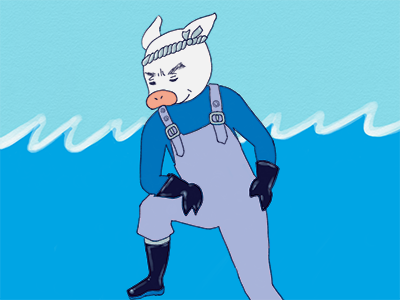 いかにも「海の男」な、トン十郎の父・トン一郎のイラスト