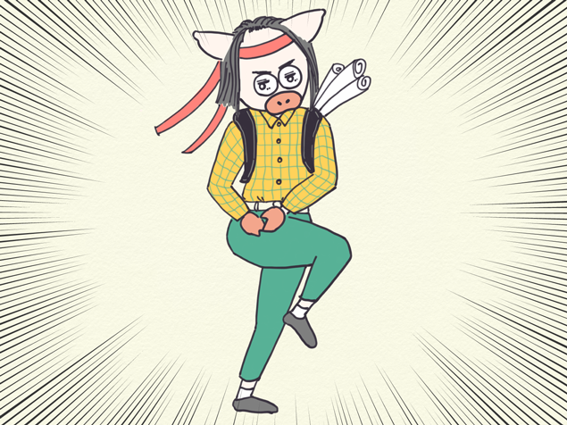 オタクなトン太のイラスト