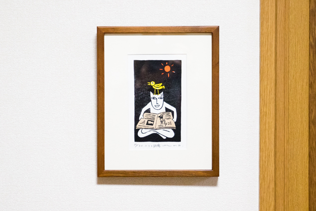 山口マオさんの「マオ猫」版画の写真