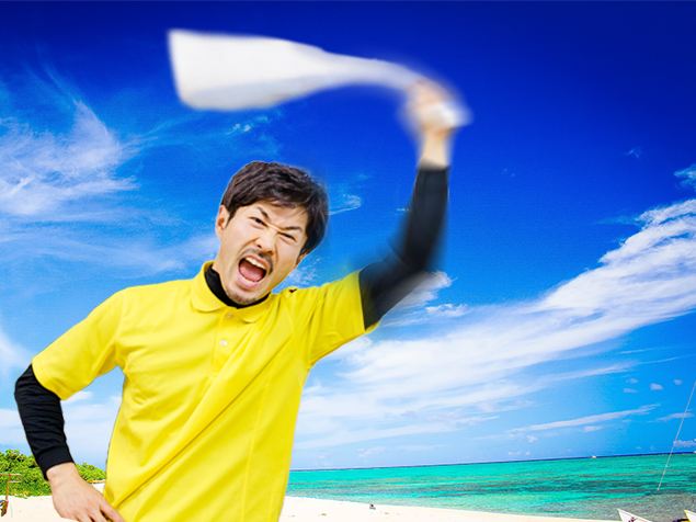 野外フェスでタオルを振り回しているトン太の写真
