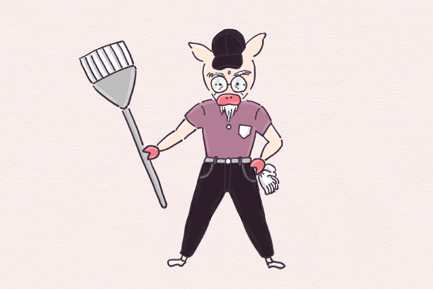 仙人のようなおじいさんトントンのイラスト