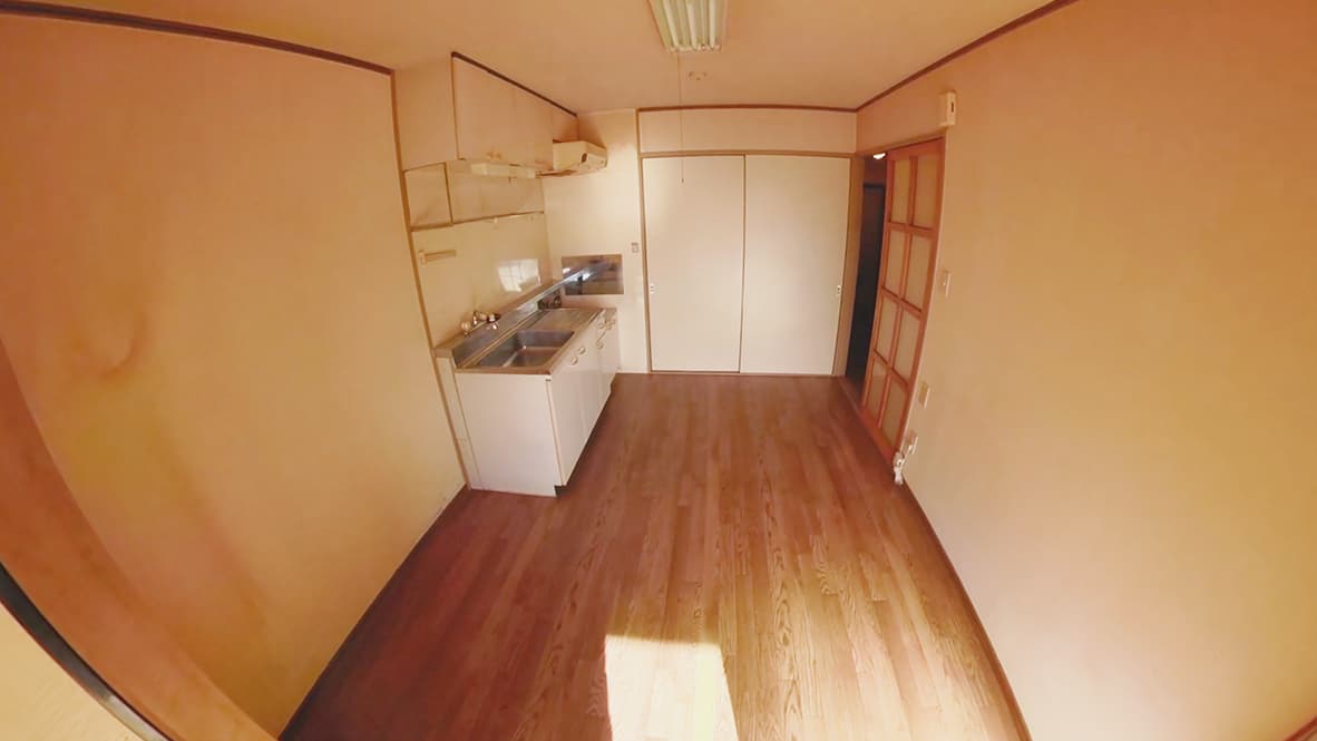 【豊田市豊田市2DK：片付け後】何も無くなったダイニングキッチンの写真