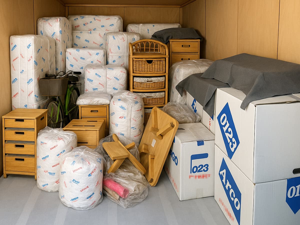 片付け前の貸倉庫の様子