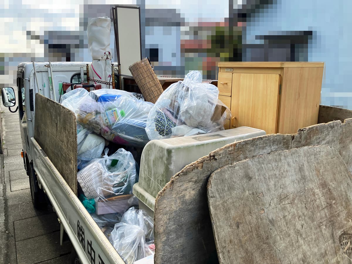 約4立米の不用品が載ったトラックの様子