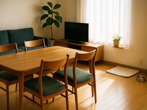 片付け前のリビングのイメージ画像